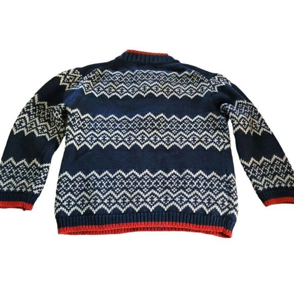 Oshkosh B'Gosh Genuine Kids Button Pullover Cableknit Sweater Blue Red SZ 3T - Picture 4 of 4
